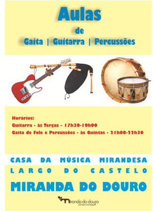 Aulas de Gaita, Guitarra e Percussão em Miranda