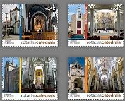 Catedral de Bragança e Miranda do Douro estampadas em selos