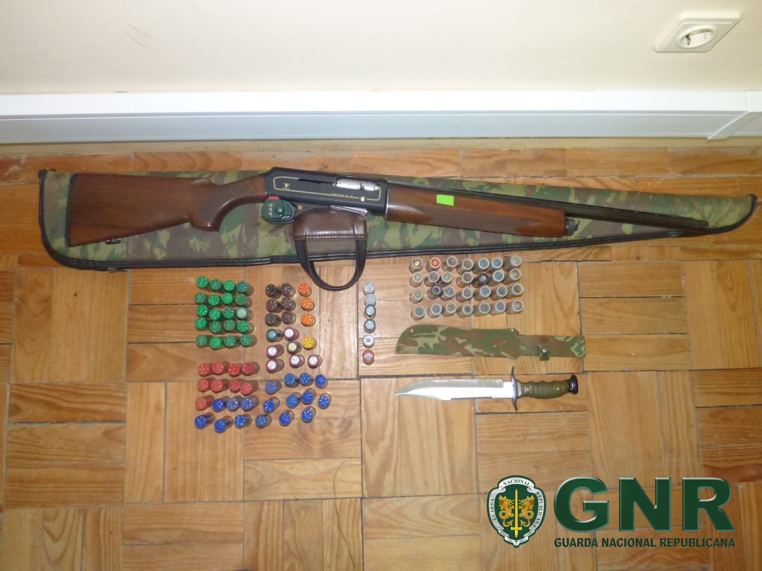 Armas apreendidas em caso de violência doméstica, em Paradinha de Outeiro, Bragança