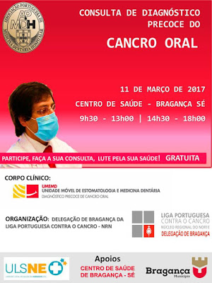 Rastreio ao cancro oral amanhã em Bragança