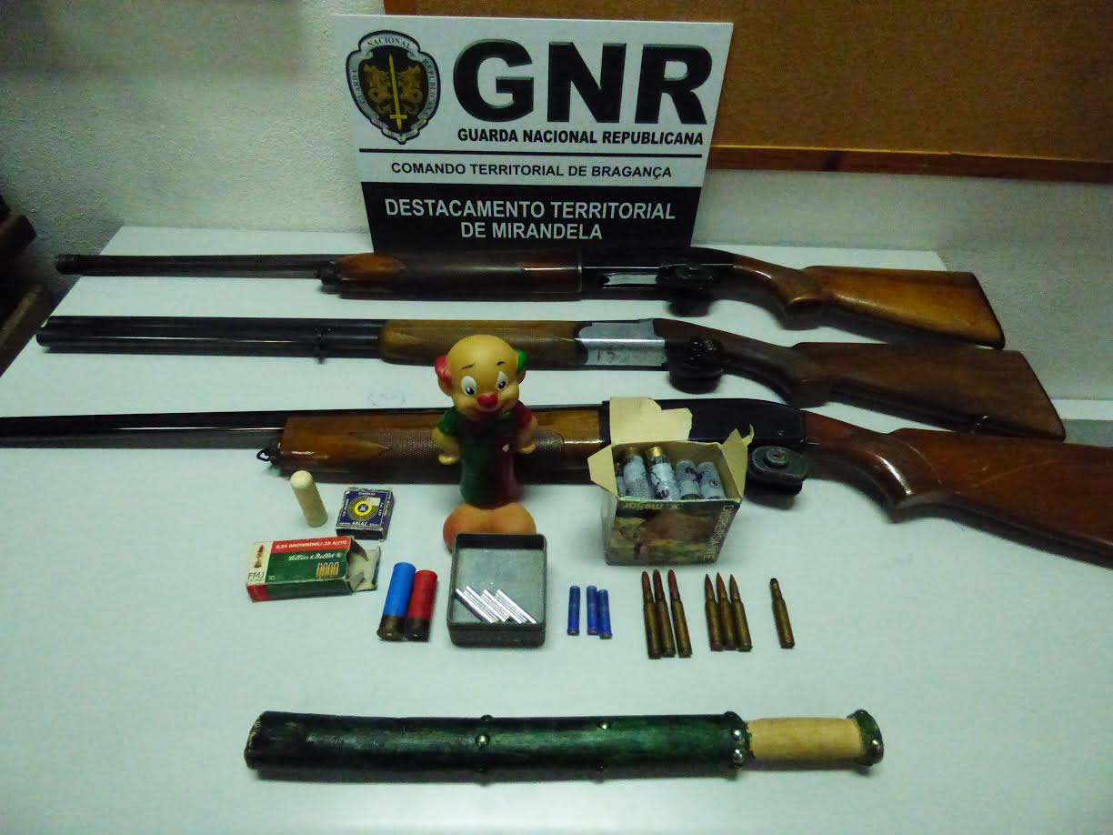 Três armas de fogo apreendidas em Vale Frechoso no concelho de Vila Flor