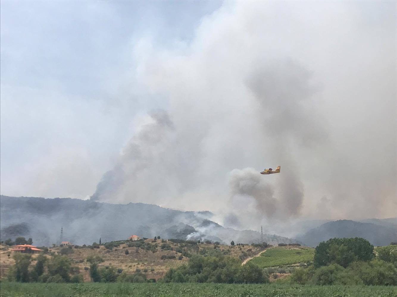Continua a arder com intensidade o incêndio em Lousa no concelho de Torre de Moncorvo
