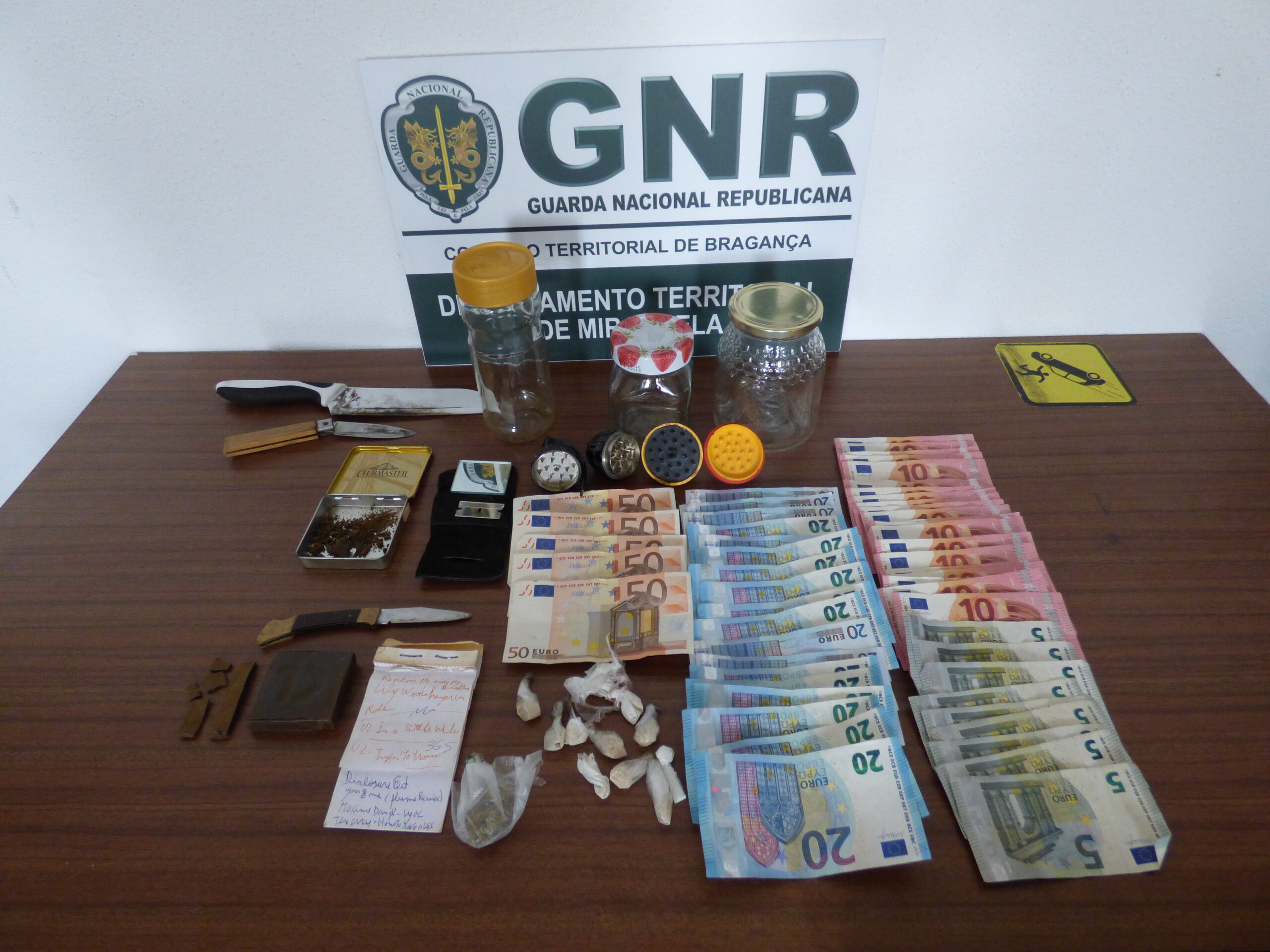 Homem de 24 anos detido em Mirandela por suspeita de tráfico de droga