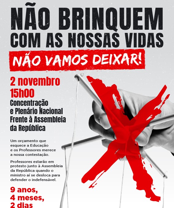 Professores manifestam-se hoje em frente à Assembleia da República