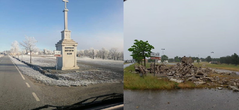 Cruzeiro do Santuário da Nossa Senhora do Naso em Miranda do Douro foi destruído por um raio
