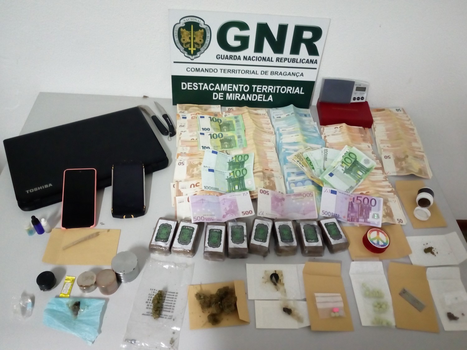 Casal detido perto do Porto fazia revenda de droga em Mirandela