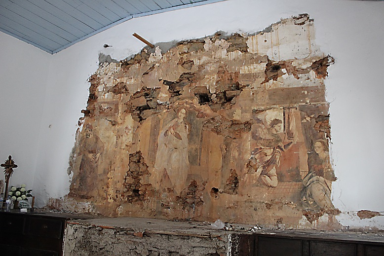 Pintura mural em capela de Agrochão voltou à luz do dia 36 anos depois