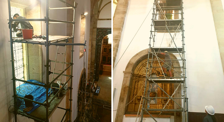 Vitrais da concatedral de Miranda estão a ser restaurados por causa de tempestade