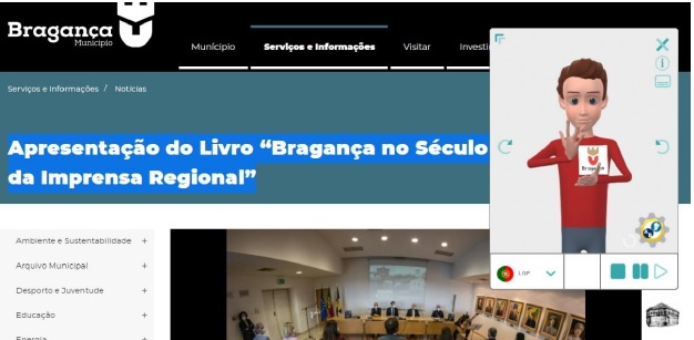 Avatar de Língua Gestual Portuguesa nos sites municipais de Bragança ajuda a aceder à informação