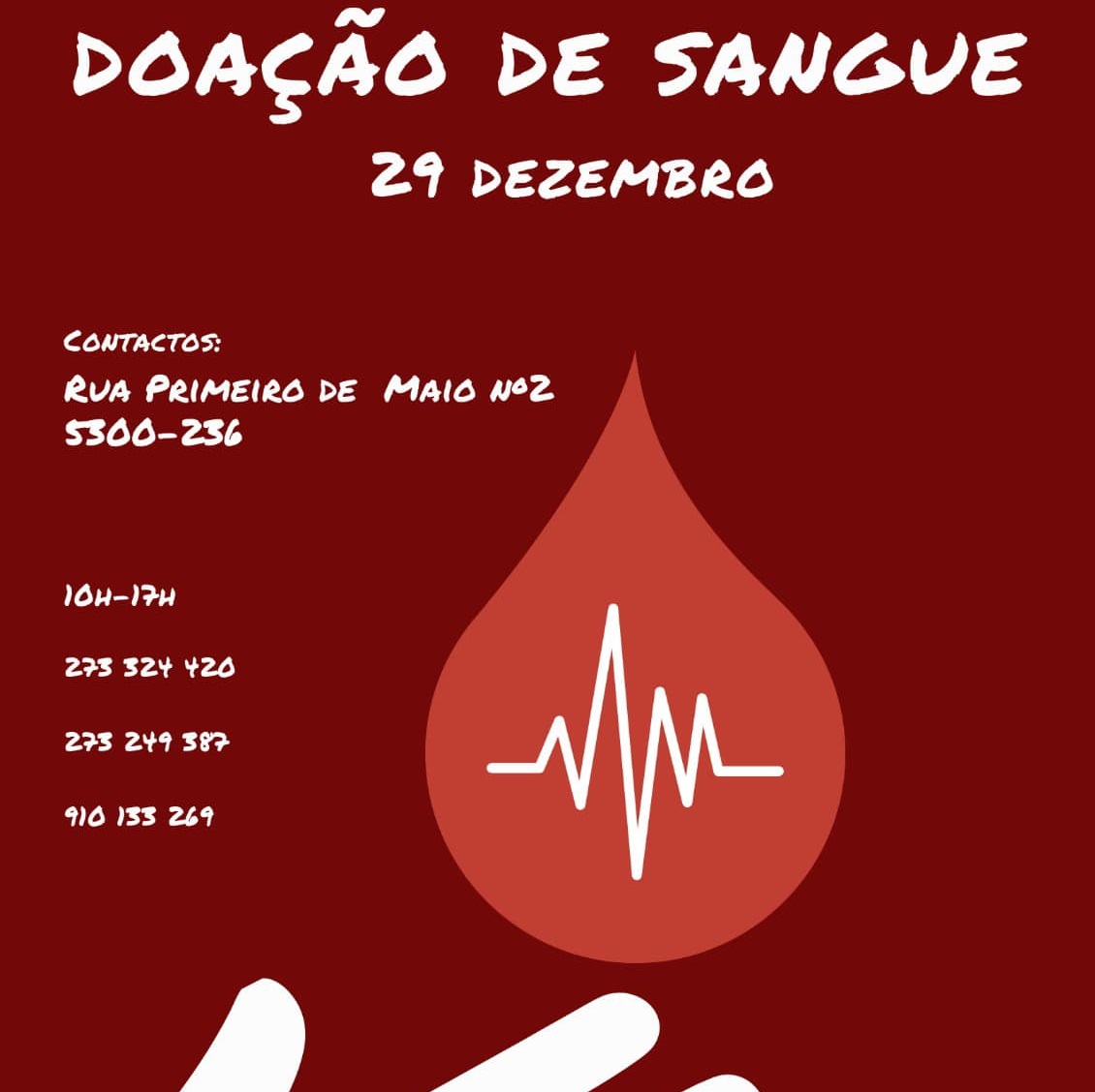 Cruz Vermelha de Bragança aberta para doações de sangue a 29 de Dezembro
