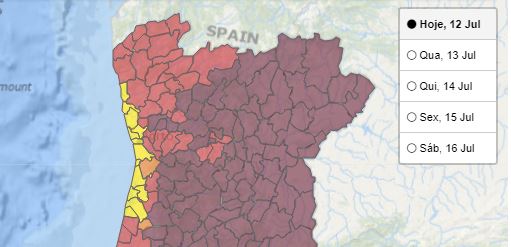 Todos os concelhos do distrito estão em alerta máximo de risco de incêndio