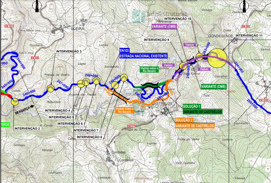 Estudo de Impacto Ambiental considera “desvantajosas” variantes de Castrelos na ligação Vinhais-Bragança