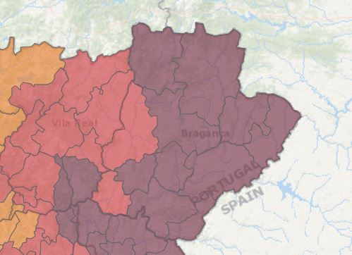 11 concelhos do distrito em risco máximo de incêndio rural