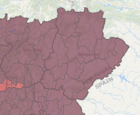 Todos os concelhos de Bragança estão hoje em risco máximo de incêndio rural