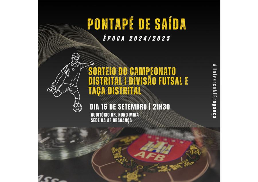 Futsal: Sorteio das competições distritais marcado para 16 de Setembro