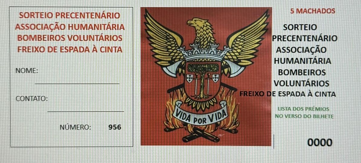 Bombeiros de Freixo de Espada à Cinta vendem rifas para angariar dinheiro