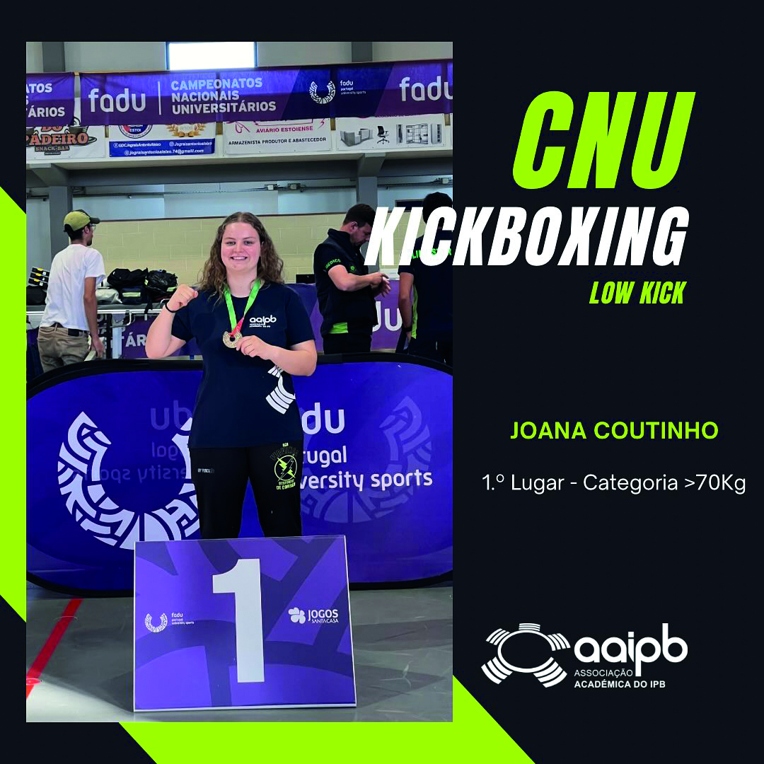 Kickboxing: Aluna do IPB conquista ouro em Low Kick no Campeonato Nacional Universitário de Kickboxing