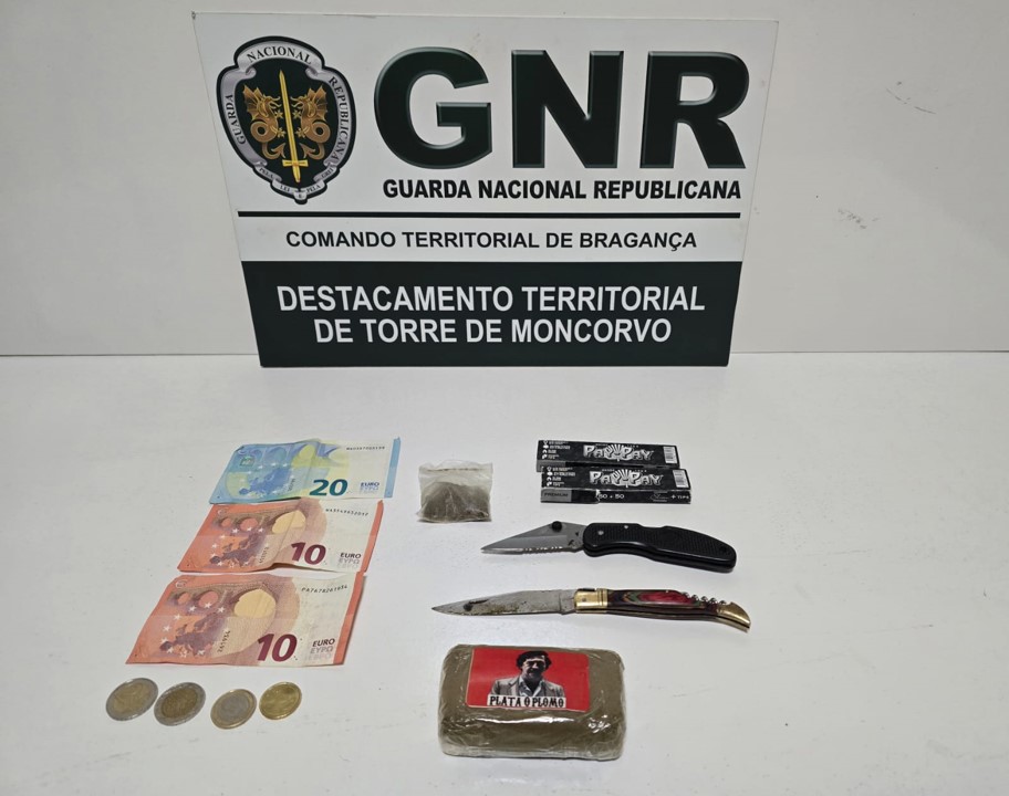 Dois jovens detidos por tráfico de droga no concelho de Torre de Moncorvo