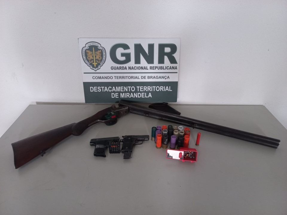 Detido em Mirandela por posse ilegal de armas e munições permitidas