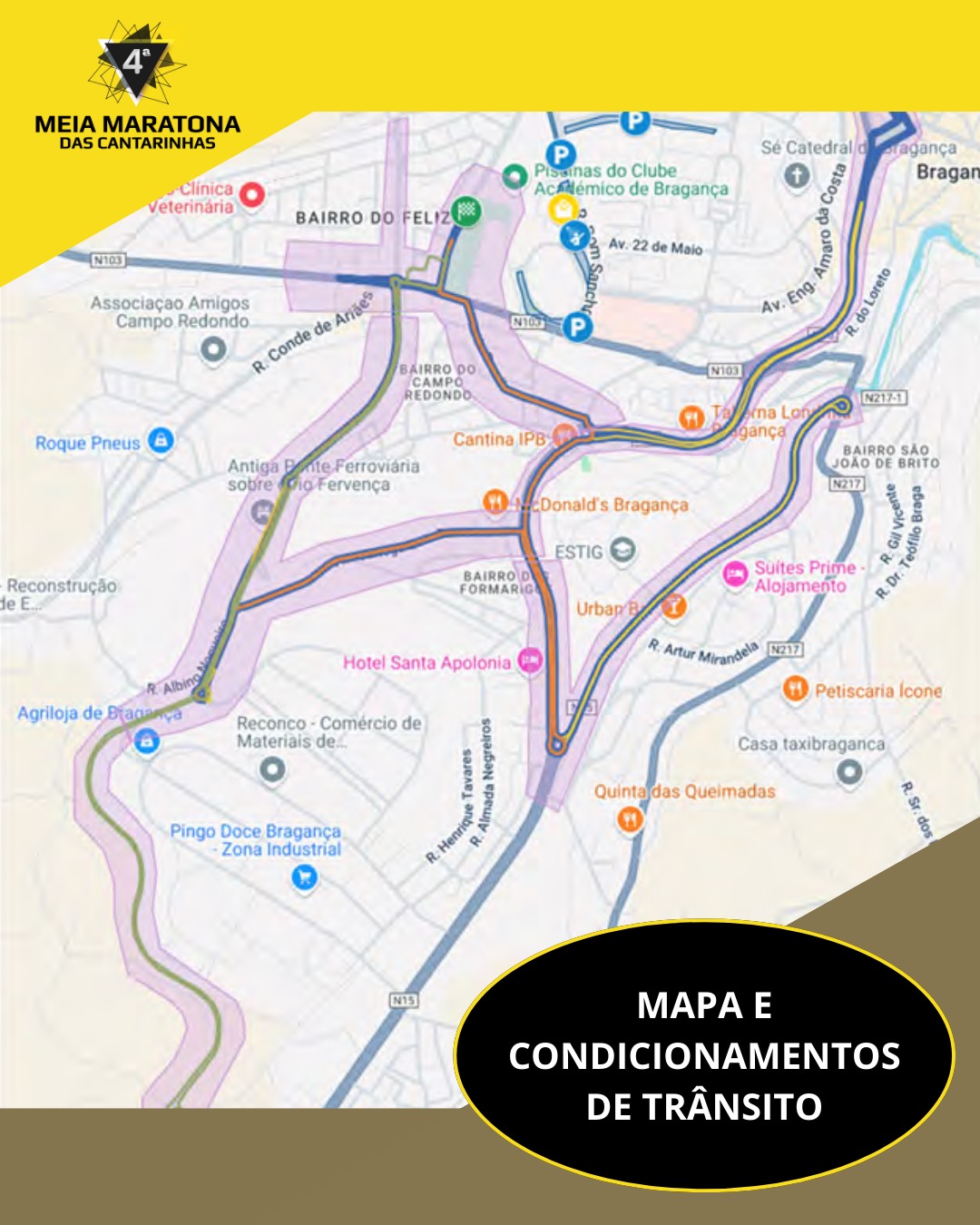 Ruas de Bragança cortadas este domingo devido à Meia Maratona das Cantarinhas