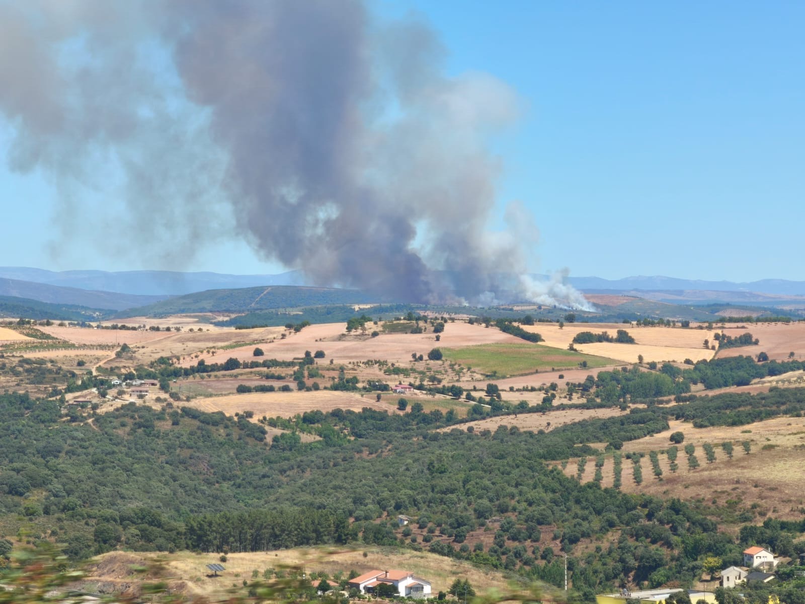 Mais de 200 bombeiros e nove meios aéreos combatem incêndio na aldeia de Aveleda