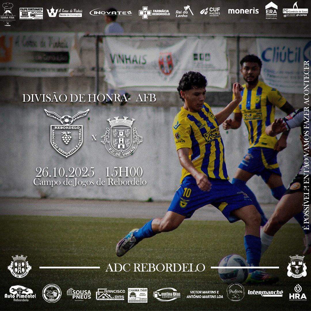 Rebordelo e Vinhais medem forças no dérbi da 5ª jornada da Divisão de Honra