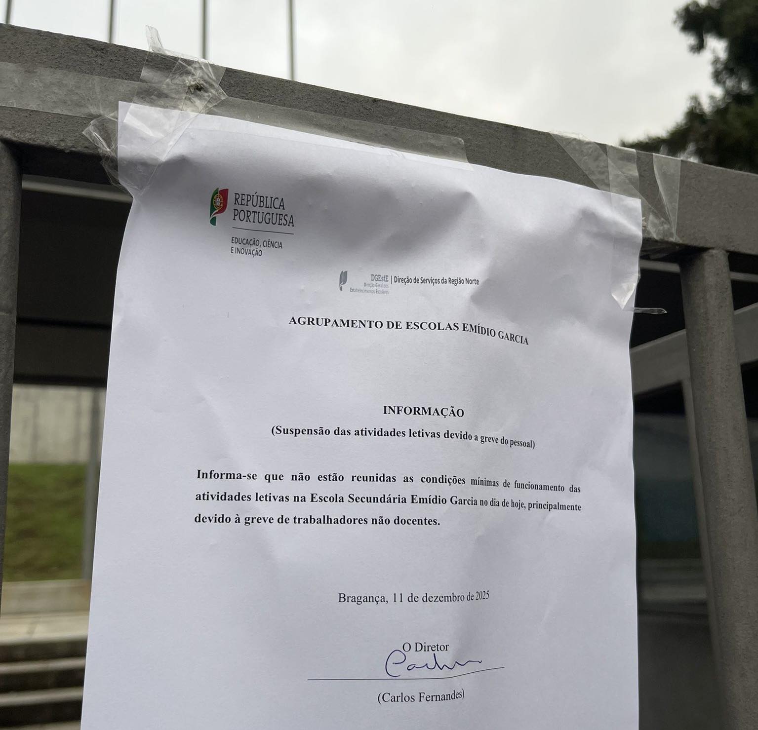 Greve geral encerra Escola Secundária Emídio Garcia e Escola Básica Augusto Moreno