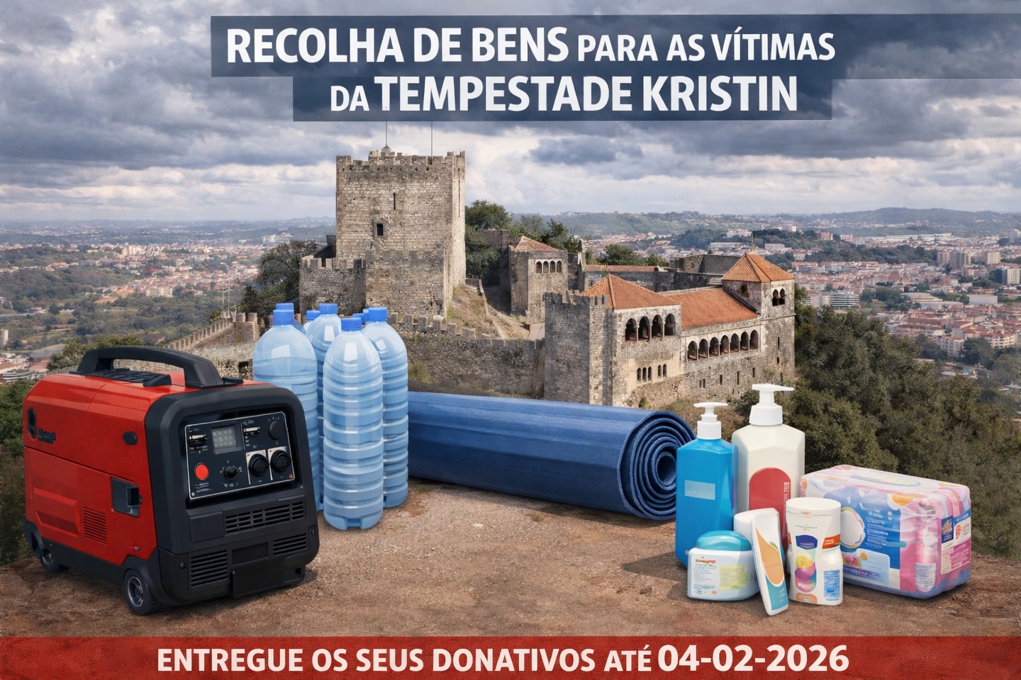 Bragança mobiliza-se para ajudar populações afetadas pela tempestade Kristin no centro do país